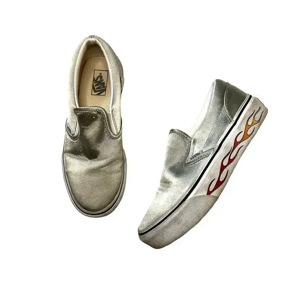 Vans Classic Slip On Platform "Sidewall Flames" Sneakers 3 - Picture 2 of 6